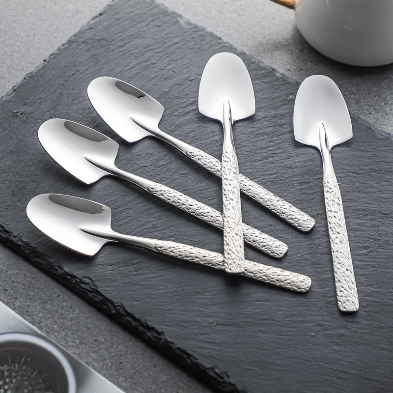 Dessert Spoons Set of 6 Stainless Steel Ice Cream Spoons