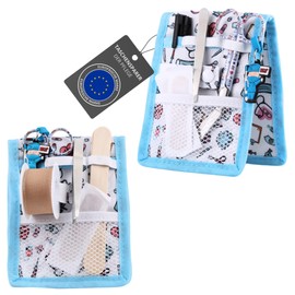 Ph Pro Heat Nurse Bag Holder Bag Organizer Nurse Belt Bag Nurse Accessories Neck Strap for Nurses, White/Light Blue