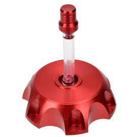 HIAORS CNC Aluminum Gas Fuel Tank Cap with Breather Valve for 50cc 70cc 90cc 110cc Apollo Rfz Coolster Peace Moto 125cc 140cc 150cc 160cc Pit Dirt Bike Motorcycle Parts Red