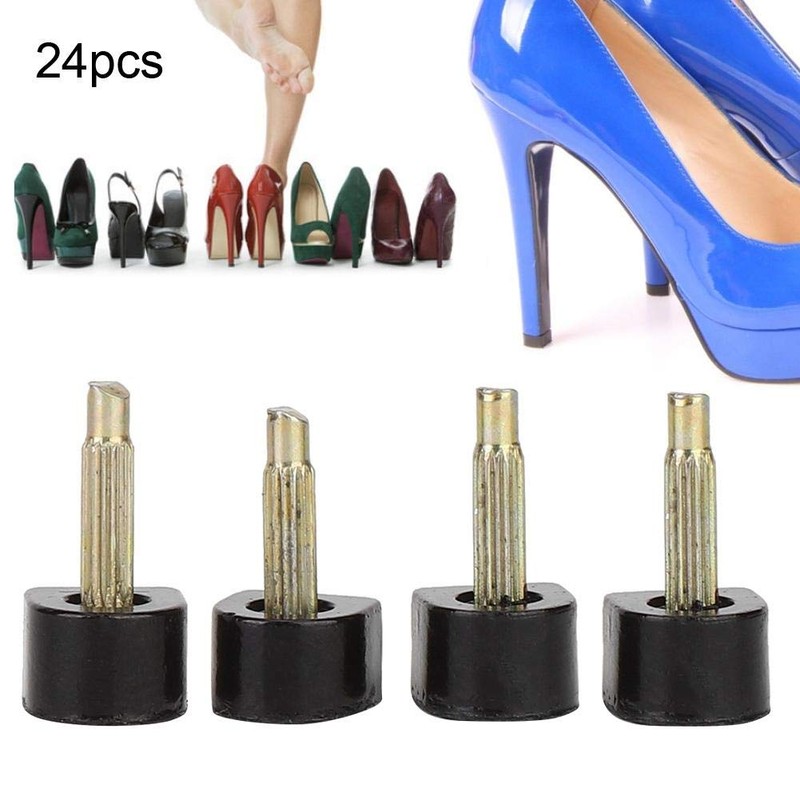 24 Pcs Heel Caps Studs Tips High Heel Cap Repair