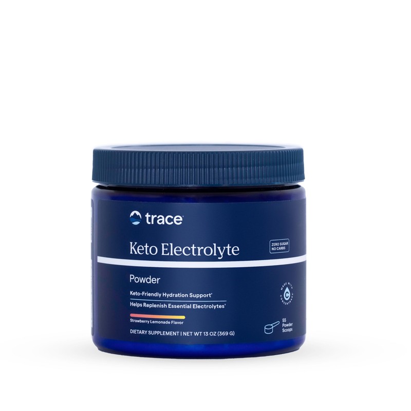 Trace Minerals, Electrolitos cetogénicos en polvo, Limonada de fresa, 369
