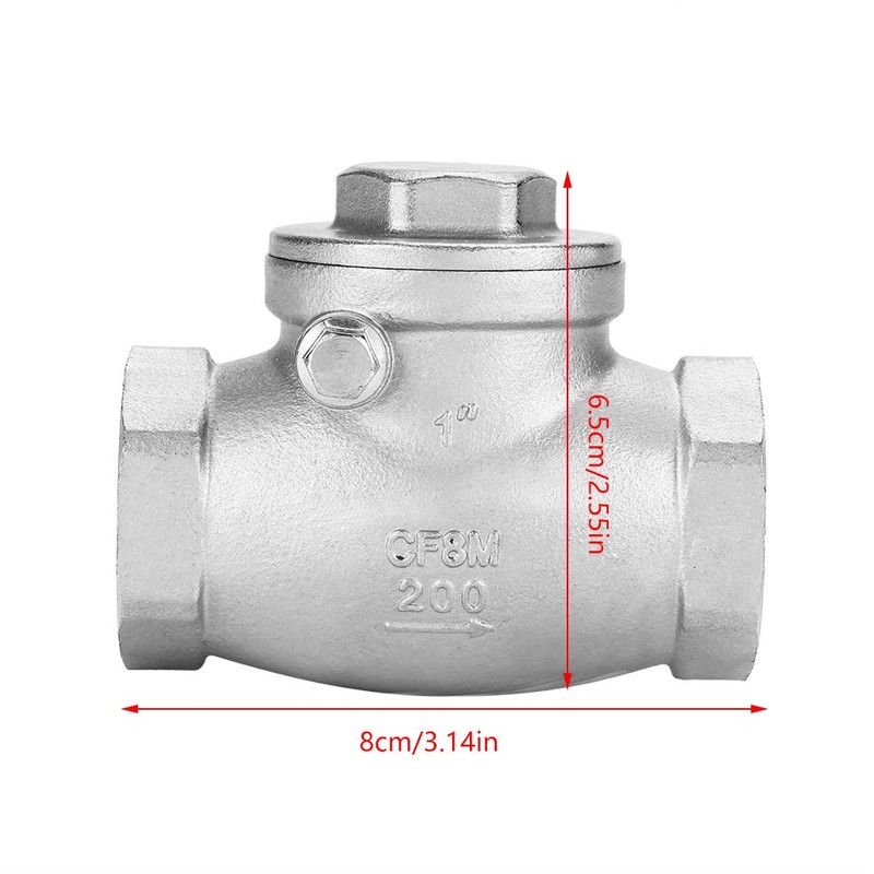 Akozon Swing Check Valve 1 Inch DN25 Check Valve Stainless
