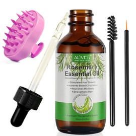 Rosemary Oil for Hair&Skin with Scalp Massager, 60ml Multipurpose Organic Rosemary Essential Hair Serum Oil Nourish Scalp Face Body Nails for Women Men