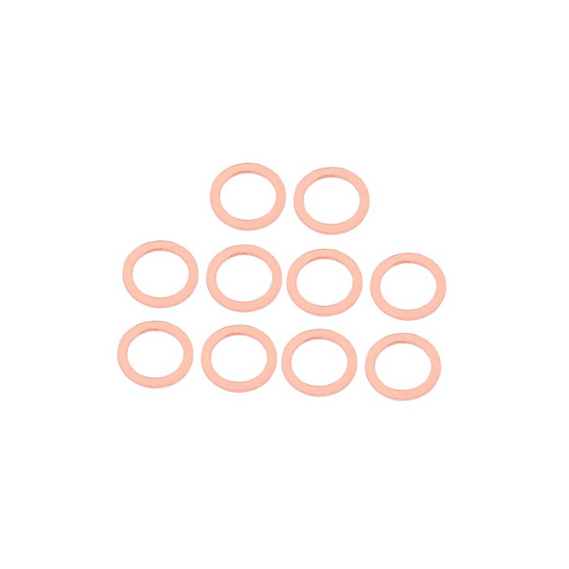 uxcell 10pcs 10mm x 14mm x 1mm Flat Ring Copper