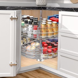 JOWBOOW Lazy Susan Organizer Bins for 28"-29" Diameter Corner Cabinet Lazy Susan, 6 Pack, Clear Plastic Cabinet and Pantry Storage Bin, 1/8 Wedge-Food Safe, BPA Free