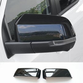 ZiWen Sport Carbon Fiber Gloss Black Door Rearview Mirror Cover Trim for Ford Ranger Everest 2024 2025 (Gloss Black)