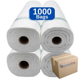 Clear (Natural Color) Produce Rolls (HDPE) - 12"X20" - 1000 Bags - 17 microns - Clear - CWPROD122024WF17M-HD - AssurePak