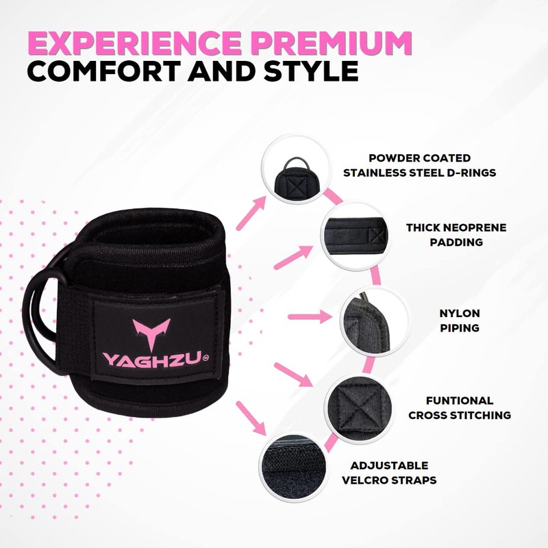 YAGHZU Ankle Straps for Cable Machines Women - Adjustable Gym