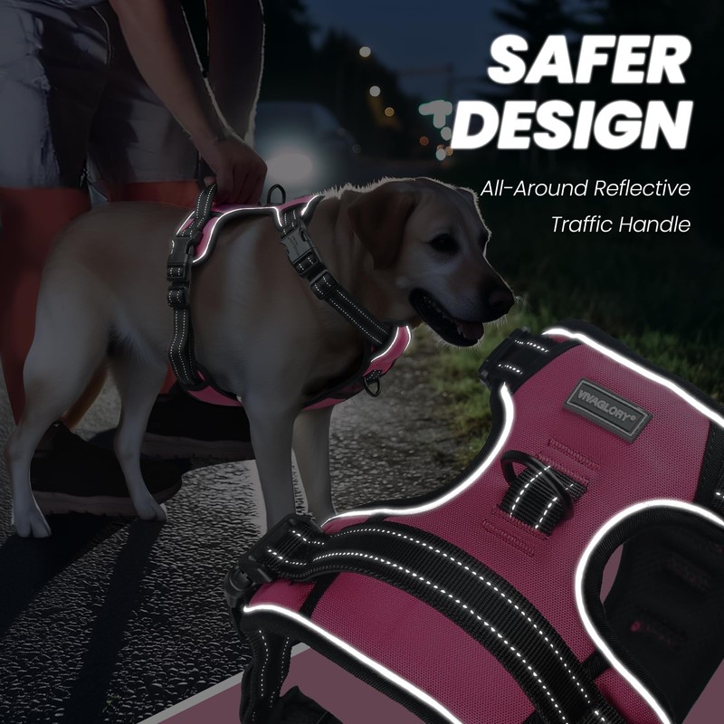 VIVAGLORY Dog Harness Easewalk No Pull Dog Harness with Handle
