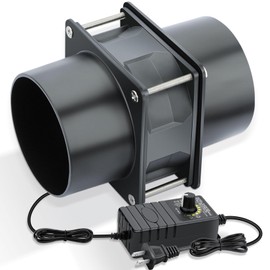 Wathai 80mm Small 12V DC Axial Exhaust Fan with AC Adapter, 3 Inch Duct Fan for Fume Extractor, Soldering Smoke, 3D Printer Enclosure, Laser Engraver Dual Ball High Airflow