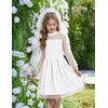 Arshiner White Dress for Girls Fall Long Sleeve Flower First