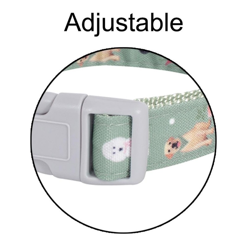 YöL 120cm Lead & Pet Collar With Green Dog Print