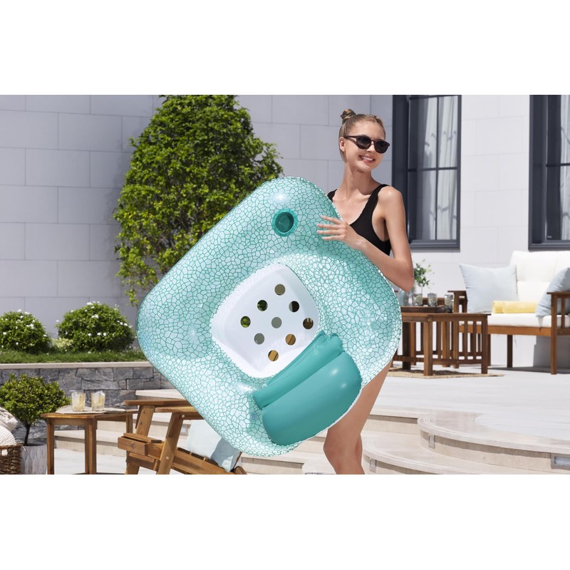 Bestway 43097-8 Ciambella poltrona gonfiabile da mare con portabicchiere
