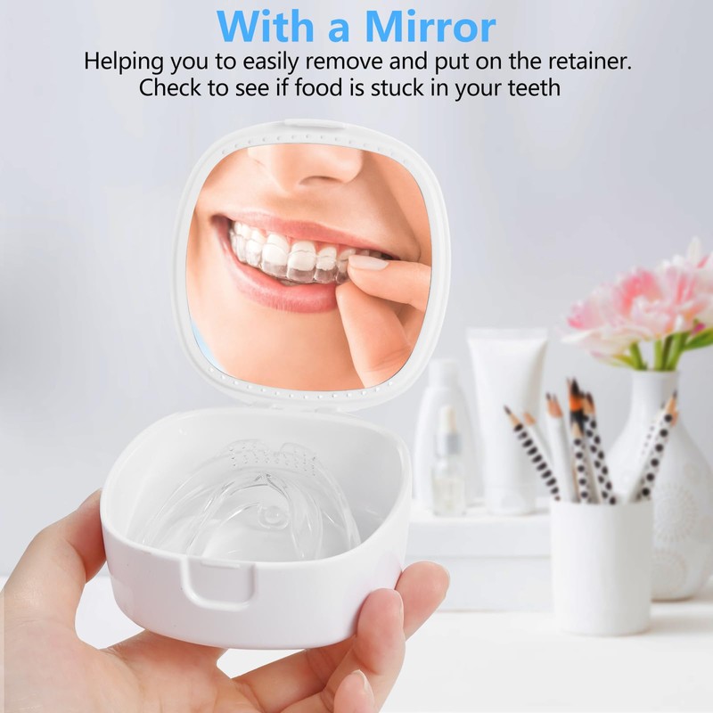 TIHYWR Retainer Case With Mirror and Ventilation Holes - Mouth