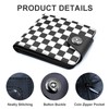 Tezmd Black and White Checkered Small Wallet Leather Slim Bifold