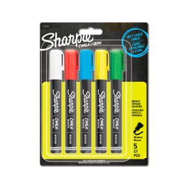 Sharpie Chalk Markers | Wet Erase Chalk Pens | Assorted Colours | 5 Count