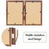 TOFOREVO 5x7 Double Picture Frame Rustic Brown Wooden Hinged Beveled