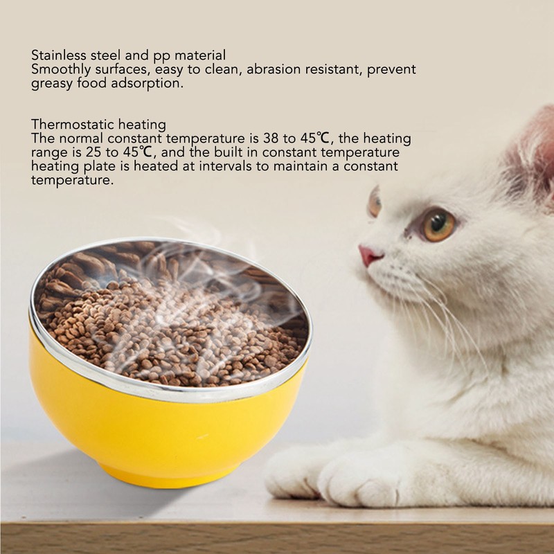 450ML Pet Heated Bowl Stainless Steel Water Heating Bowl USB