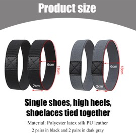 8 Pieces (4 Pairs) Shoelaces Fixing Strap for Football Boots, Fixing Bands, Football Holder, Adjustable Elastic Against Loosening Bows for Football Boots, High Heel, Does not