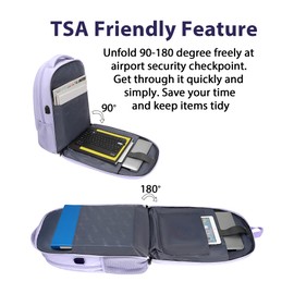 MATEIN Mochila de Viaje Grande para Mujer, Mochila Ligera de Mano, Aprobada para Vuelo, Se Adapta A Una Computadora Portátil de 17", Elementos Básicos de Viaje, Mochila Duradera, Púrpura