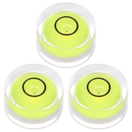 sourcing map 3pcs Round Bubble Level 15x8mm Mini Circular Bullseye Spirit Levels Degree Marked for Leveling Camera Tripod Telescope Workshop Turntable, Lime