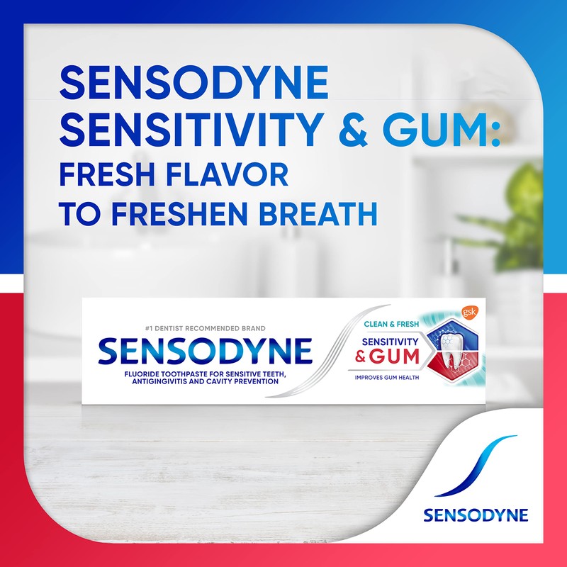 Sensodyne Sensitivity & Gum Sensitive Toothpaste for Gingivitis, Sensitive Teeth