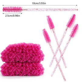 Tbestmax 200 Stück Einweg-Wimpernpinsel, Kristall-Mascara-Stäbe, Wimpernverlängerungen, Applikator, Augenbrauenspulen