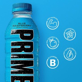 PRIME Hydration - Electrolytes Enhanced Sports Drink - Blue Raz, (12) Bottles