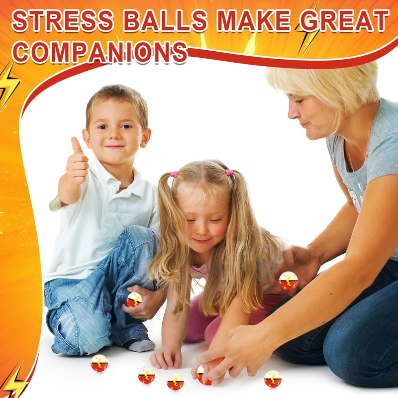24 PCS Cartoon Red White Stress Balls, 1.57" Squeeze Toys