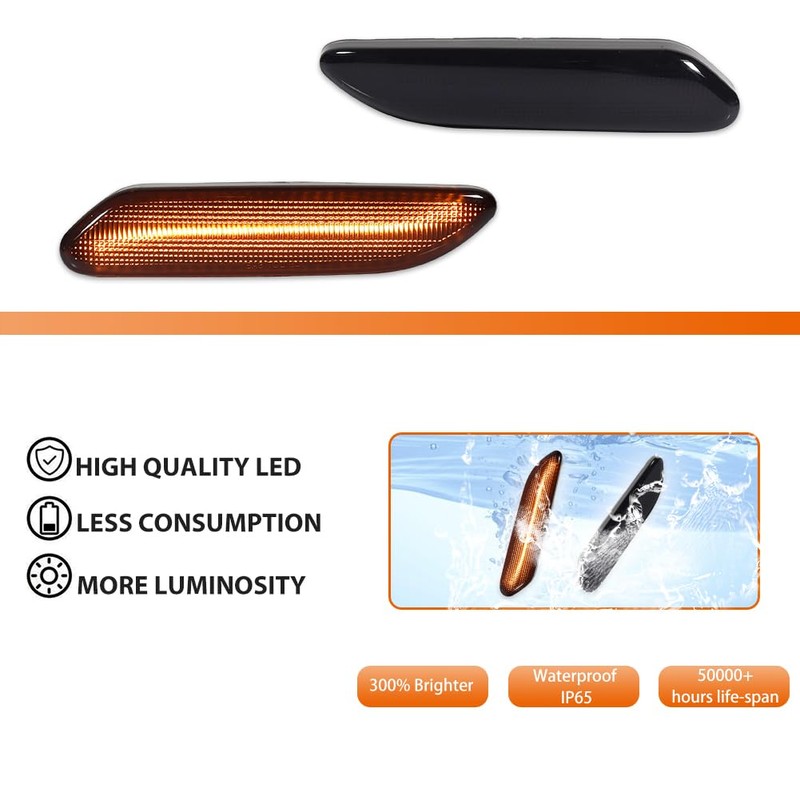 ADIIL Smoked Lens Amber Sequential Front LED Fender Side Marker