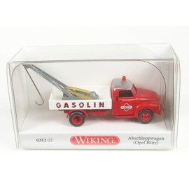 Wiking 035202 H0 Tow Truck (Opel Blitz) Gasoline Red White - Miniature Model Gauge HO 1:87 - Not a Toy