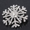 Clear Crystal 'Snowflake' Brooch In Silver Plating - 4cm Diameter