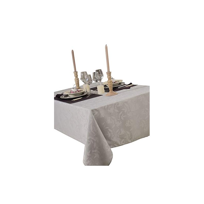 CALITEX Tischdecke Damassee Ombra grau Perle 150 x 350
