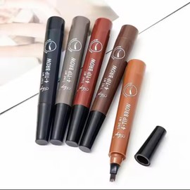 NOMPAT PACK OF 5 Microblading Eyebrow Pencil, Waterproof Magic Eyebrow Pen, 4 Tipped Precise Brow Pencil, Long-lasting Natural Makeup Fine Stroke Eye Brow Pencil