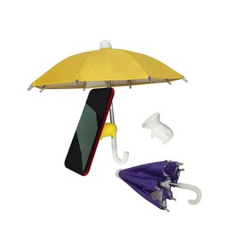 2-Pack Anti-Glare Phone Umbrella Sun Shade, UV Protection with Suction Cup for Smartphones,Cute Piggy Design for Photography/Bicycle/Motorcycle (Purple/Yellow)