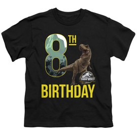 LOGOVISION Jurassic World 8th Birthday T-Rex Unisex Youth T Shirt, 8th Birthday T-Rex, Small