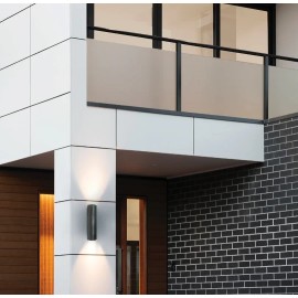 Modern Design Aluminum Cylinder Exterior Led Bracket Lamp up and Down Wall Sconce Light Outdoor Led up Down Wall LightLamp Power(W): 20, Color: Black, Emitting Color: Warm white