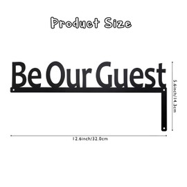 Be Our Guest Sign,Be Our Guest Wall Art - Welcoming Door Topper for Guest Room, 12.6"" x 5.6"" Metal Decor (Right)