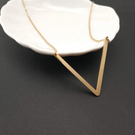 Sideways Initial Necklace 18K Gold Plated Stainless Steel Large Letter V Necklace Big Initial Pendant Monogram Name Necklace for Women