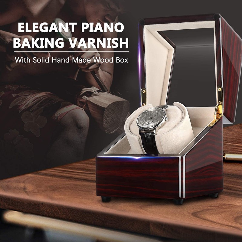 CHIYODA Single Watch Winder for Automatic Watches Solid Wooden Box