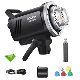 Godox MS300V 300W Studio Flash 5800±200K 0.1~1.8S Recycle Time with LED Modeling Lamp LED Light Strobe Flash Monolight for Studio, Portrait, Commerce Photography, etc (MS300 Upgraded Version)