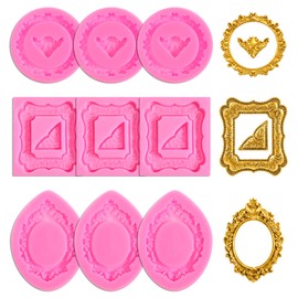9 Pcs Frame Silicone Mold, Vintage Style Picture Frame Molds