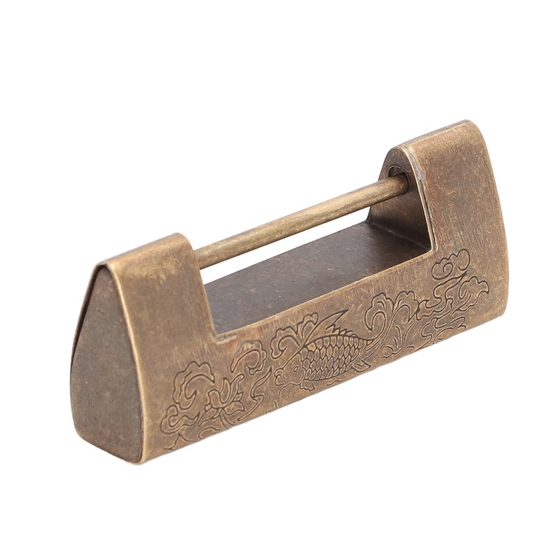 Chinese Antique Lock Spacing 4.3cm/1.7in Brass Chinese Old Style Padlock