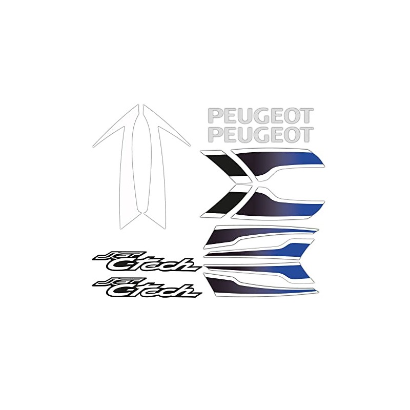 Sticker Set Compatible with Motorcycle Scooter Peugeot Jet CTech Blue