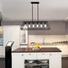 XISLTHOTSL Black Kitchen Island Lighting, 6-Light Farmhouse Chandeliers, Modern Industrial