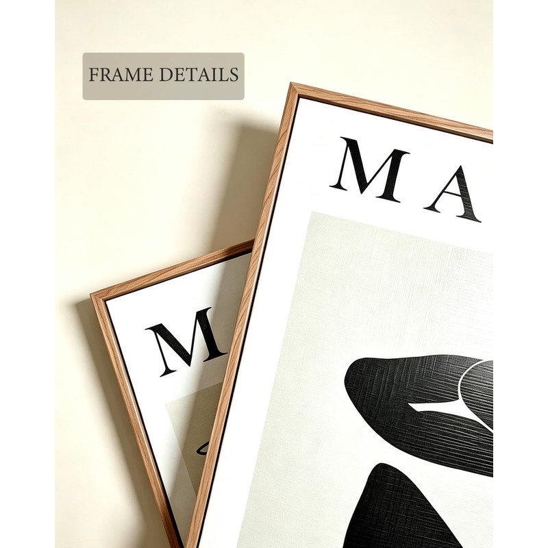 Matisse Framed Wall Art Black Beige Women Face Line Art