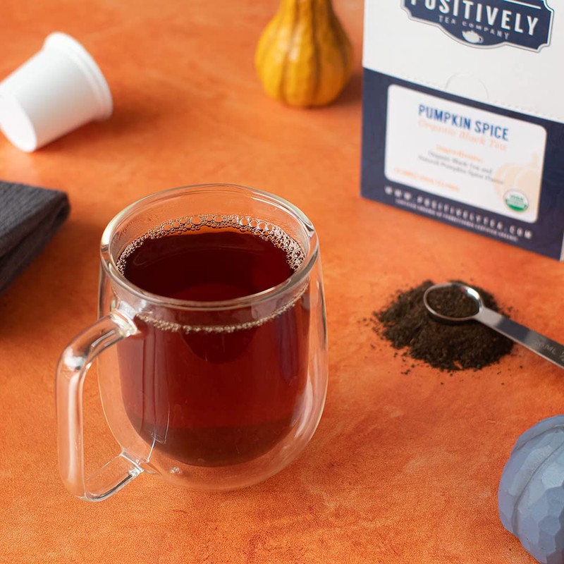 Organic Positively Tea Company, Pumpkin Spice Black Tea, K-Cup Compatible,