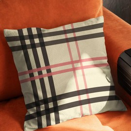 Buffalo Plaid Throw Pillow Cover 18x18 Inch,Black and White Stripe Farmhouse Decor Pillow Covers Home Decorative Cushion Case Sofa Pillow Case