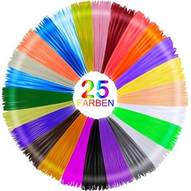 3D Pen Filament Refills –Faburo 25 Colours, 1.75mm PLA 3D Pen Filament, 5m per Colour (Total 125m) – 3D Printing Pen Accessories Compatible with Most 3D Pens & 3D Printers