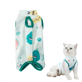 Cat Recovery Suit Cat Vest After Surgery Cat Vest After Surgery Recovery Suits for Kitten and Small Dog After Surgery Wear Pajama Suit (Pale Green, L)